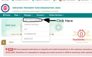 Click On Manage , JOINT DECLARATION