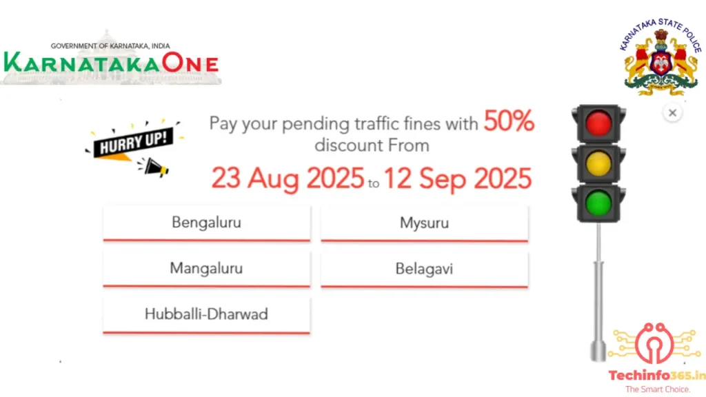 Karnataka traffic fine discount 2025 Techinfo365.in